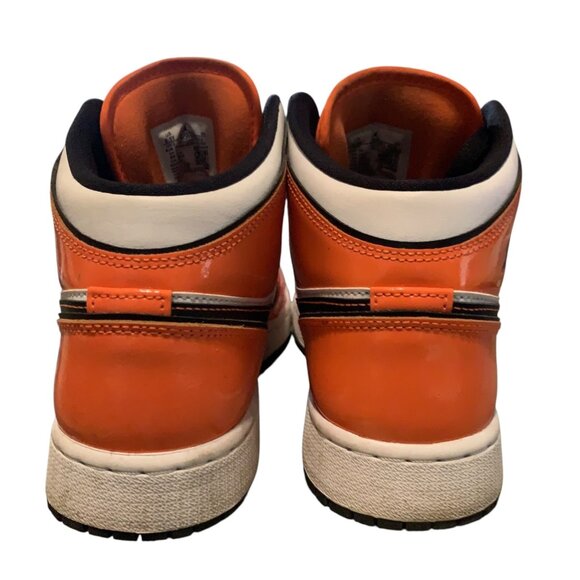 Air Jordan 1 Mid SE Orange/Black/White 6.5Y or 7.5 women's Sneakers - Picture 3 of 11